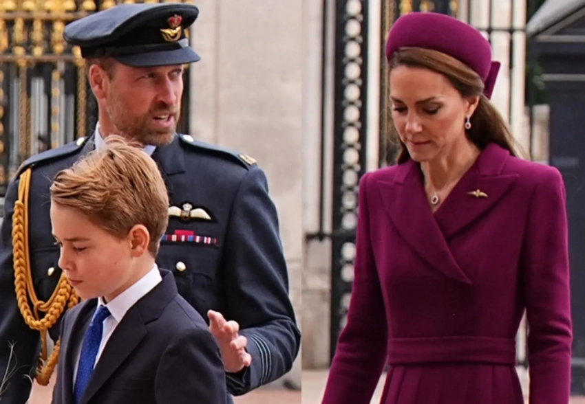 Кейт Миддлтон и принц Уильям с детьми посетили парад в честь 80-летия Победы