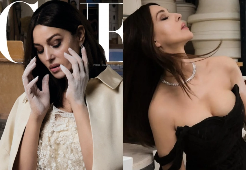 60-летняя Моника Беллуччи в платье с декольте снялась для журнала Vogue