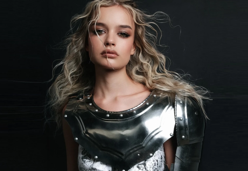 "В каждой девочке живёт рыцарь". 18-летняя жена режиссёра Марка Горобца снялась в доспехах на фоне критики пары