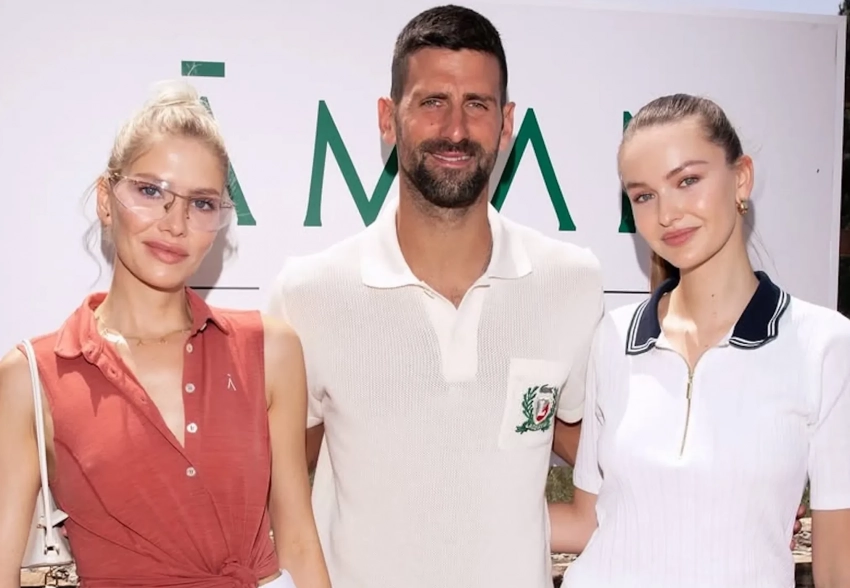 Елена Перминова с бойфрендом и Кристина Романова встретились с теннисистом Новаком Джоковичем на вечеринке Aman