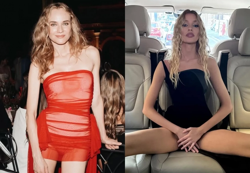 Диана Крюгер в "голом" платье и Стелла Максвелл посетили вечеринку в Риме