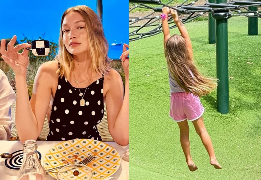 Джиджи Хадид проводит отпуск на море с дочерью