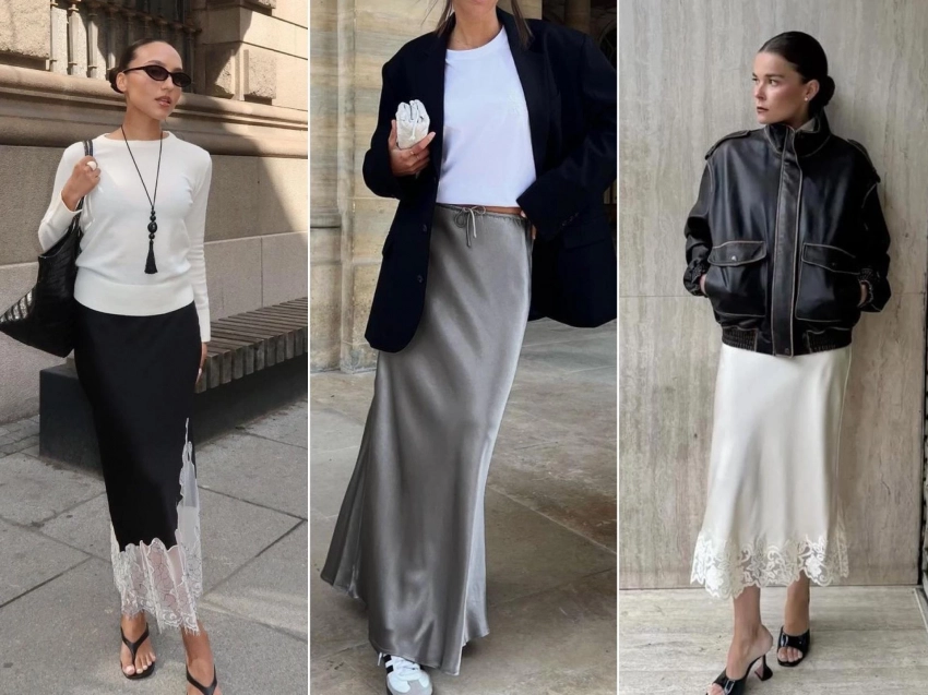 Как носить осенью атласную юбку, хит лета 2025 года, какую выбрать